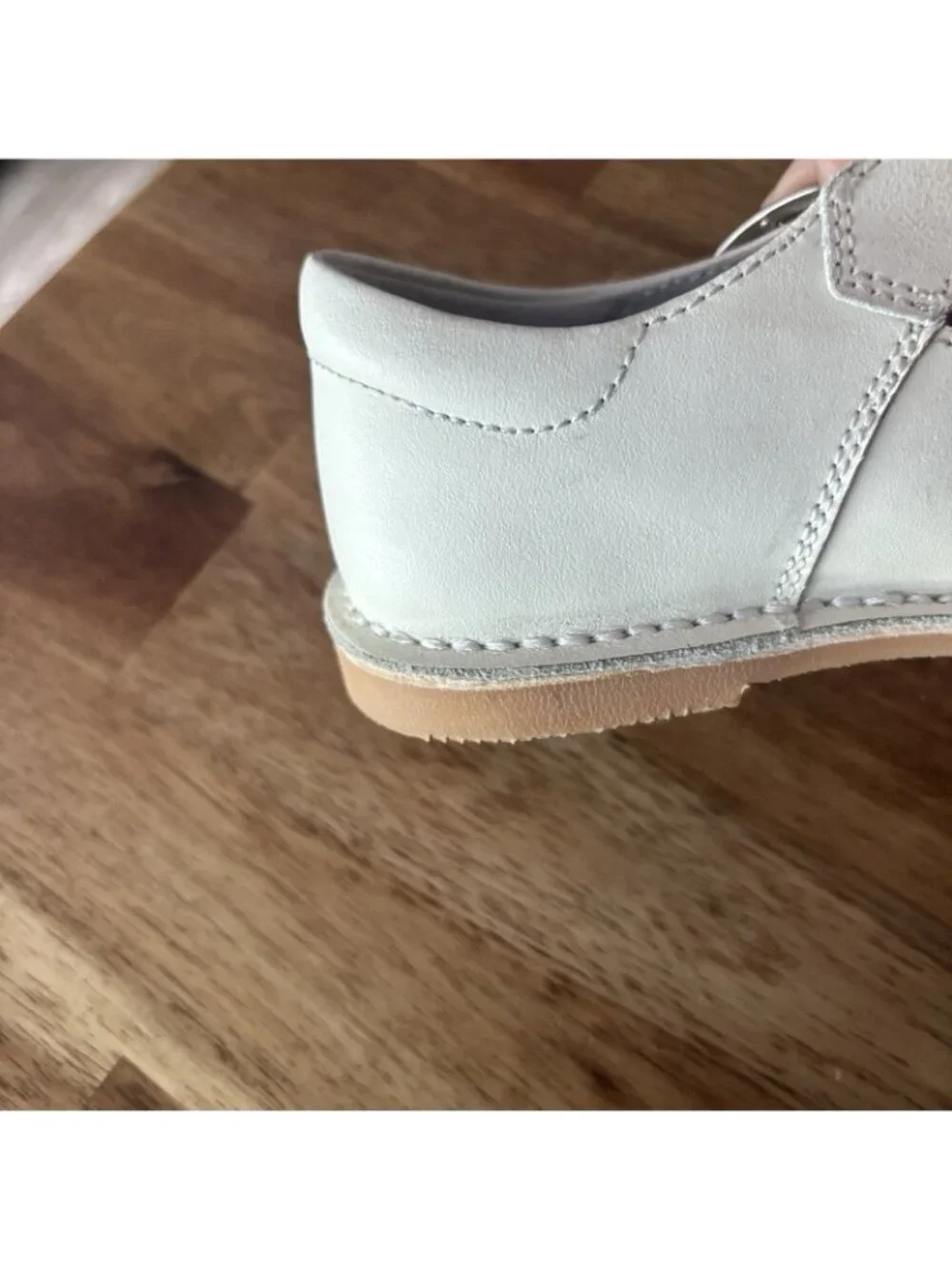 L'Amour Girls Shoes Classic Off White Leather Mary Jane T-strap Size 12 School